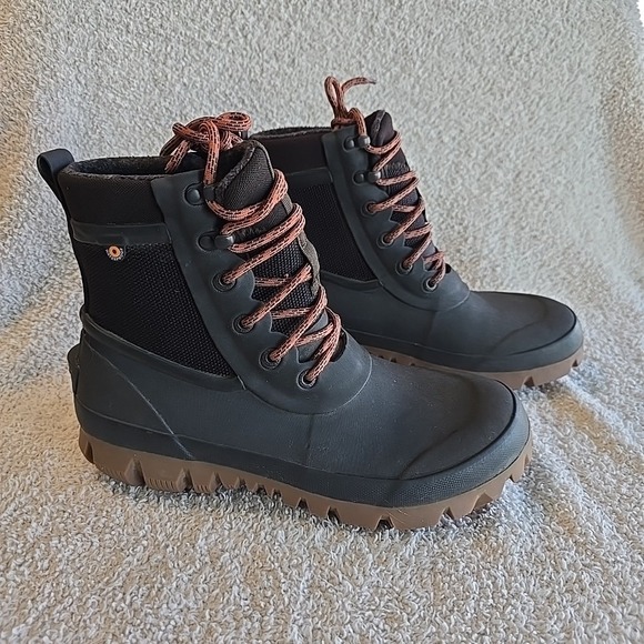 Bogs Mens Arcata Lace Boots US 9 Waterproof Insulated Brown W/orange Laces - Picture 1 of 16